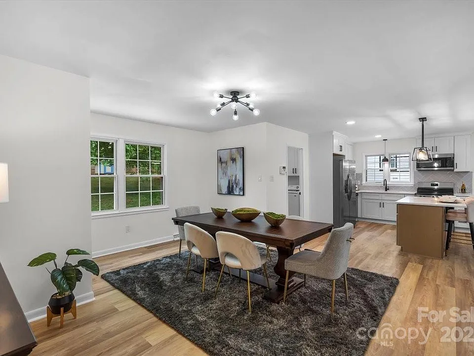 NC and SC renovated dining room and kitchen with staged furnishings not included