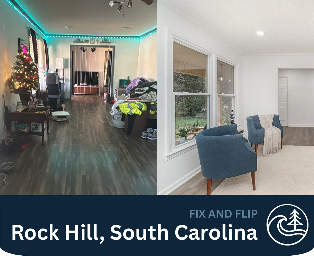 Rock Hill South Carolina before and after interior renovation for fix and flip investment property